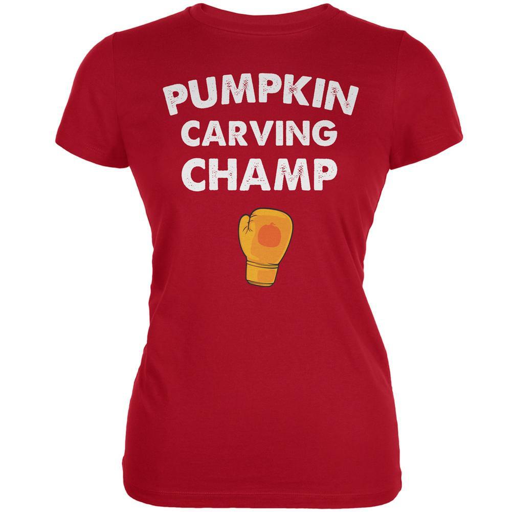 Halloween Pumpkin Carving Champ Red Juniors Soft T-Shirt
