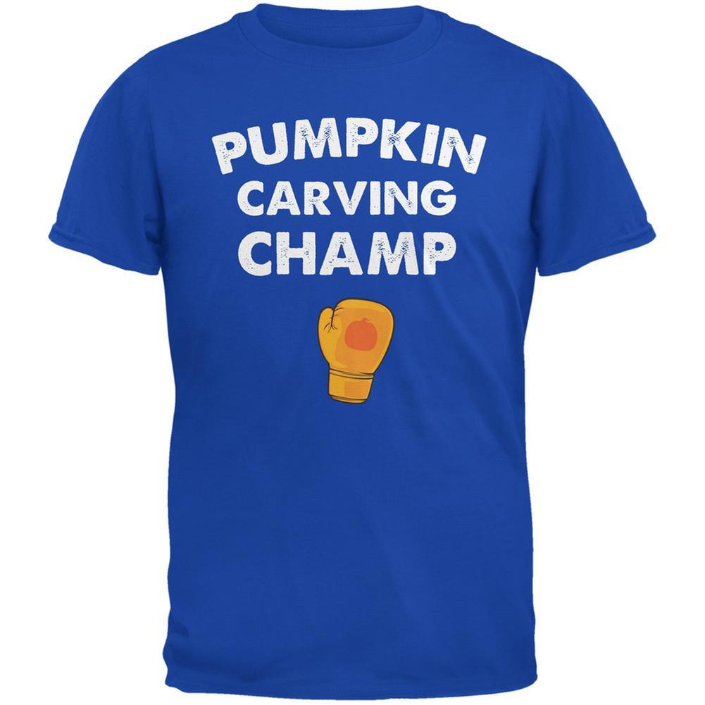 Halloween Pumpkin Carving Champ Royal Adult T-Shirt