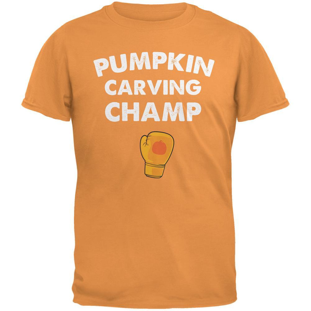 Halloween Pumpkin Carving Champ Tangerine Adult T-Shirt