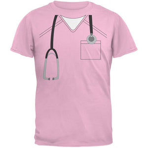 Halloween Doctor Scrubs Costume Light Pink Youth T-Shirt