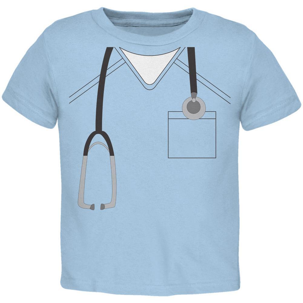 Halloween Doctor Scrubs Costume Light Blue Toddler T-Shirt