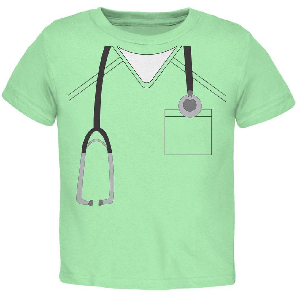 Halloween Doctor Scrubs Costume Mint Green Toddler T-Shirt
