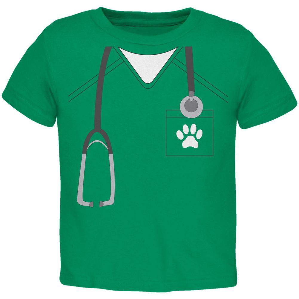Halloween Vet Veterinarian Scrubs Costume Kelly Green Toddler T-Shirt
