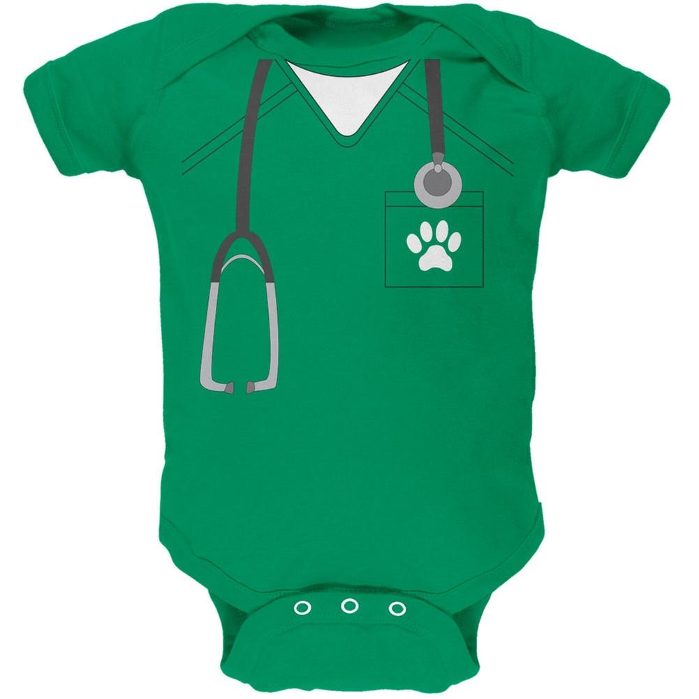 Halloween Vet Veterinarian Scrubs Costume Kelly Green Soft Baby One Piece