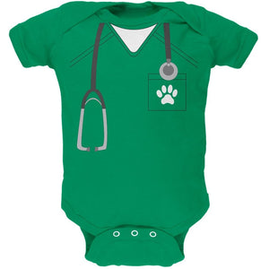 Halloween Vet Veterinarian Scrubs Costume Kelly Green Soft Baby One Piece