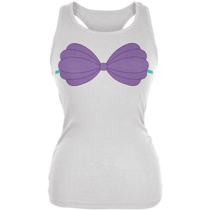 Halloween Purple Shell Bra Costume White Juniors Soft Tank Top