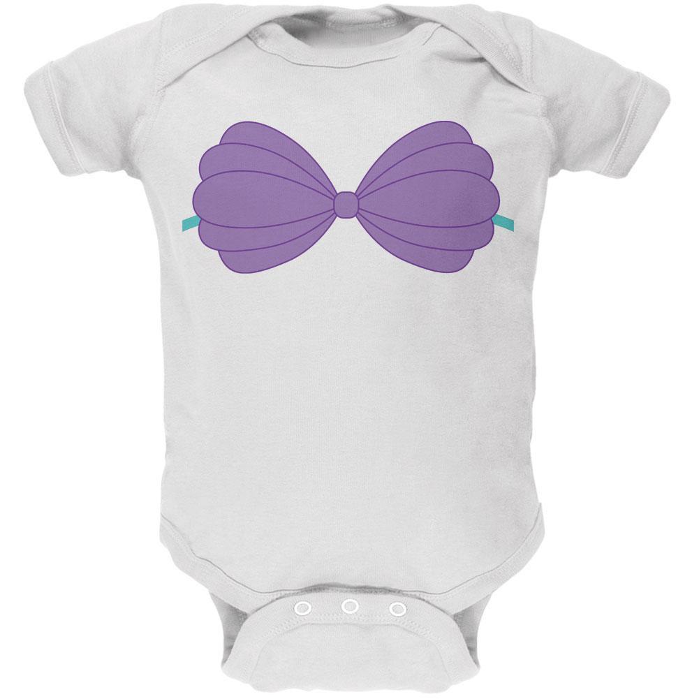 Halloween Purple Shell Bra Costume White Soft Baby One Piece