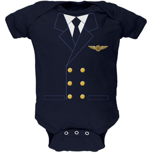 Halloween Airline Airplane Pilot Navy Soft Baby One Piece