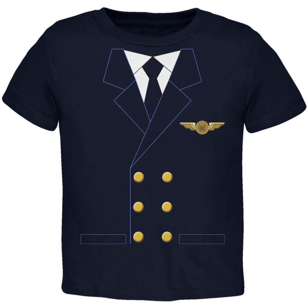 Halloween Airline Airplane Pilot Navy Toddler T-Shirt