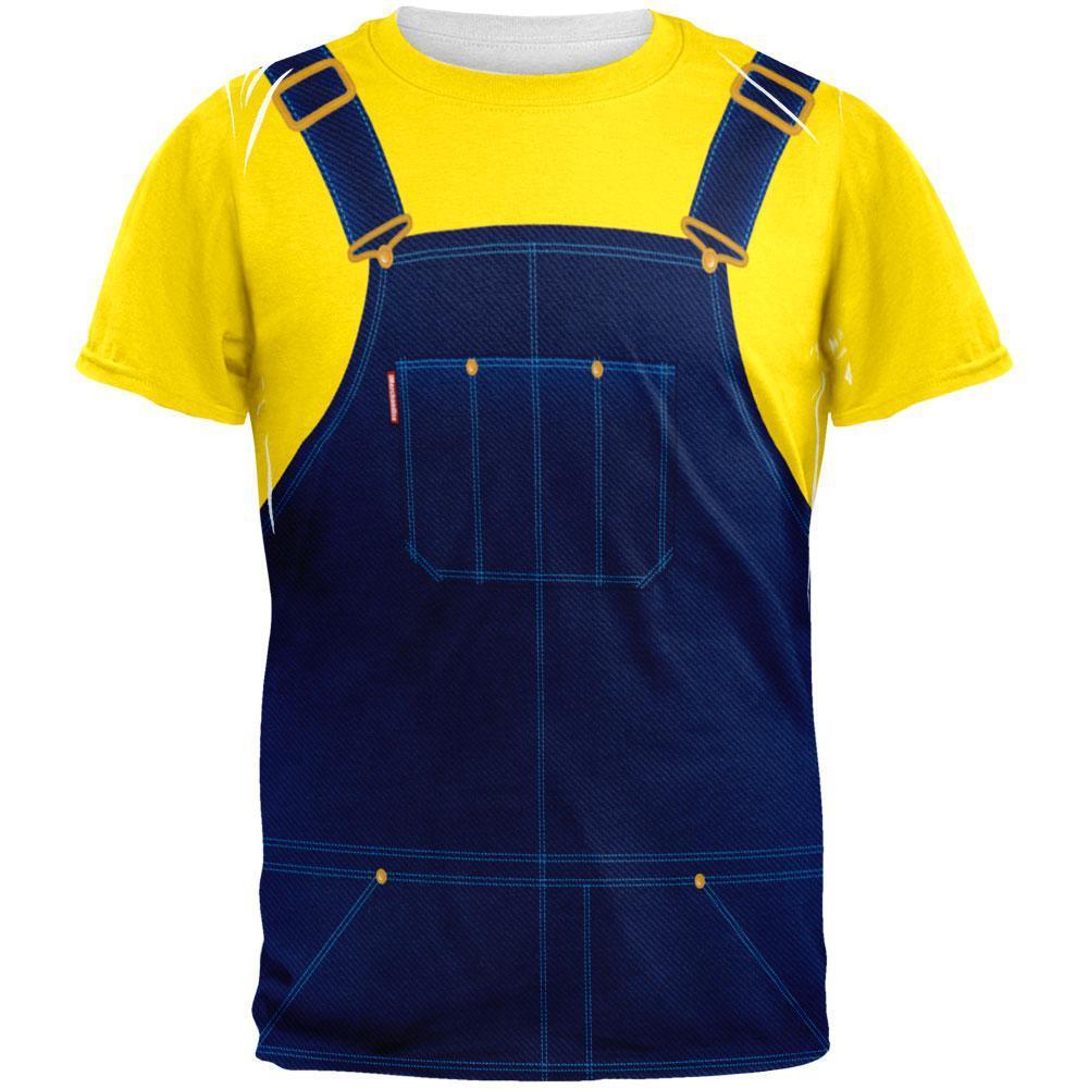 Halloween Overalls Yellow T-Shirt Costume All Over Adult T-Shirt