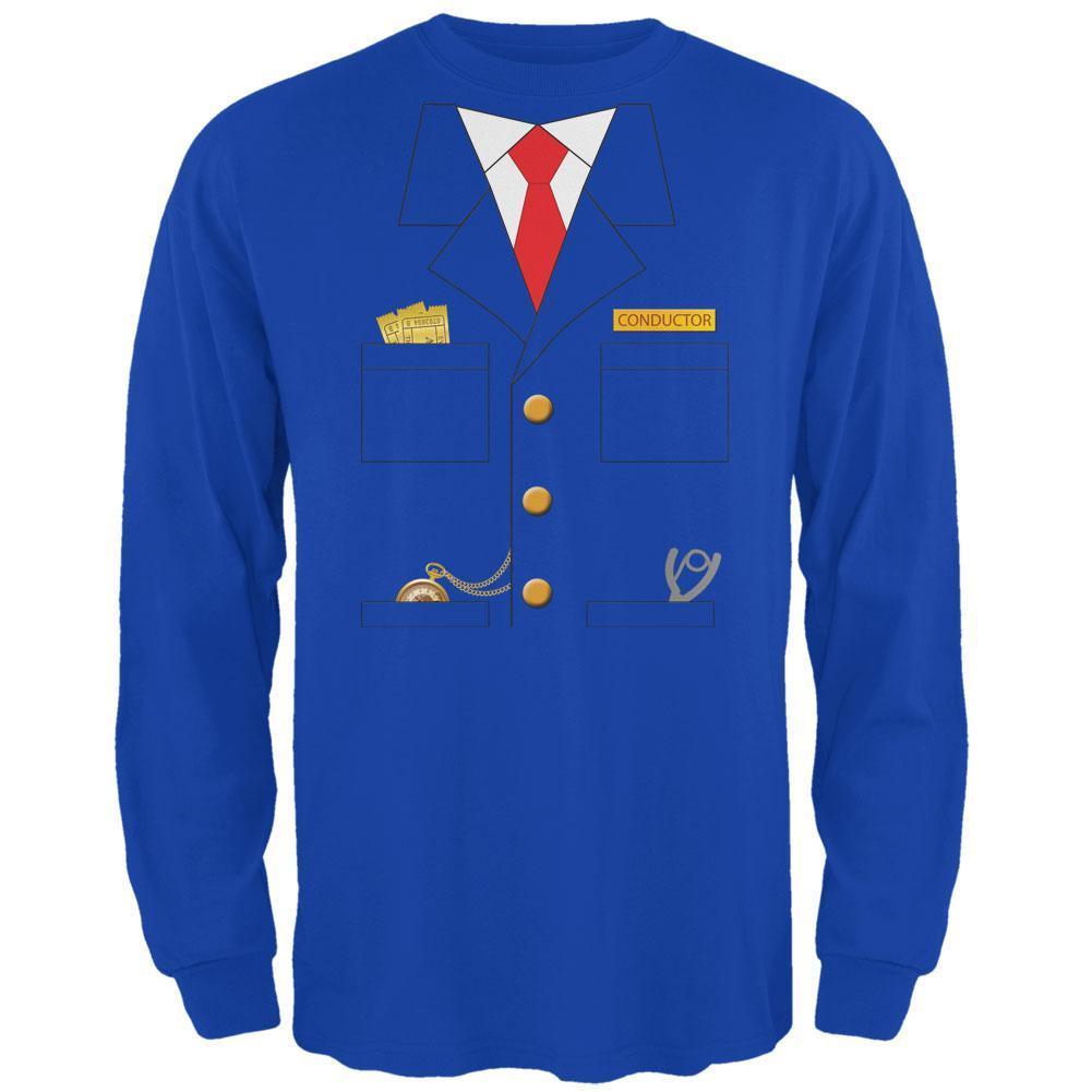 Halloween Train Conductor Costume Royal Adult Long Sleeve T-Shirt