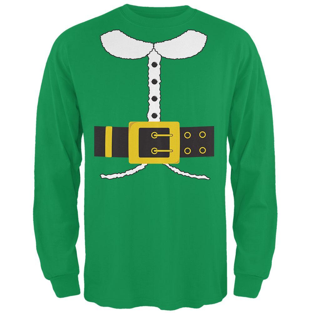 Holiday Elf Costume Irish Green Adult Long Sleeve T-Shirt
