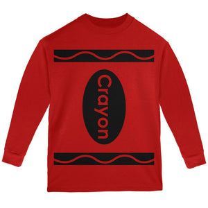 Halloween Crayon Costume Red Youth Long Sleeve T-Shirt