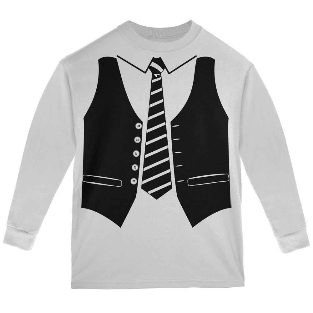 Halloween Vest Costume White Youth Long Sleeve T-Shirt
