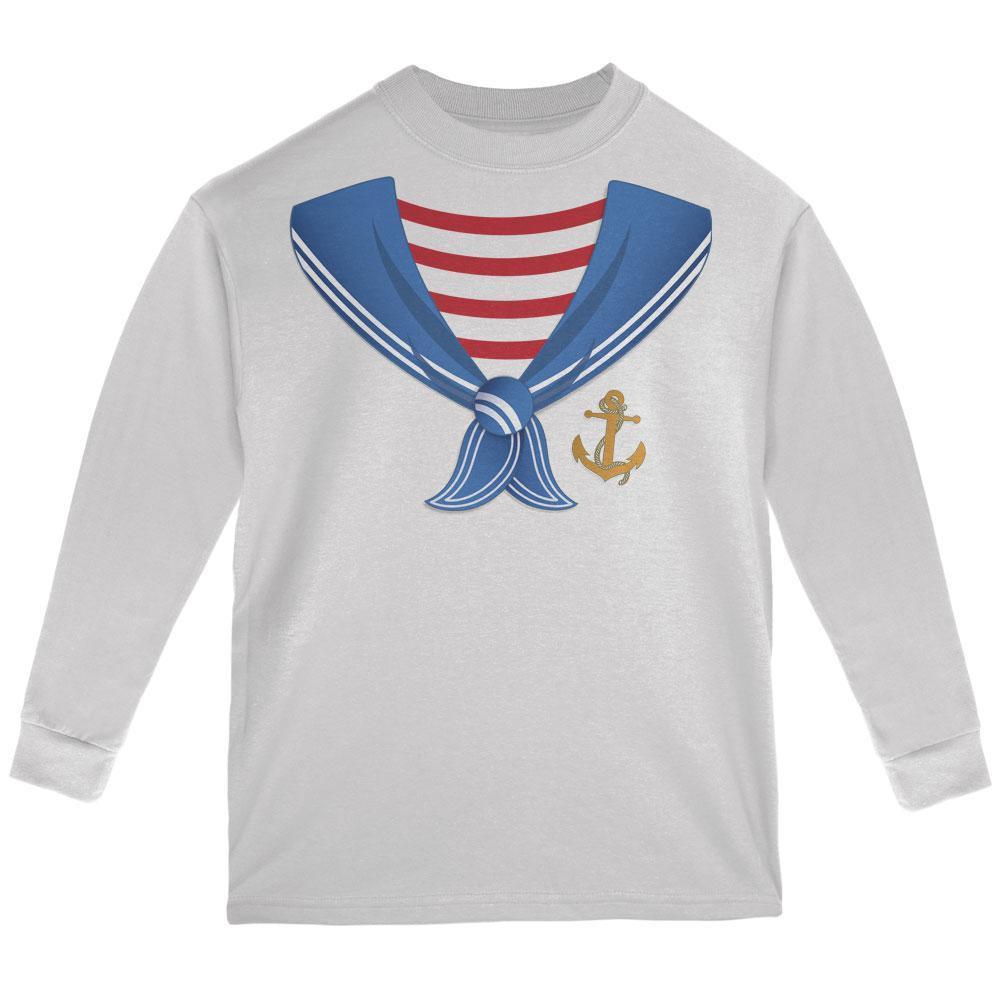 Halloween Sailor Costume White Youth Long Sleeve T-Shirt