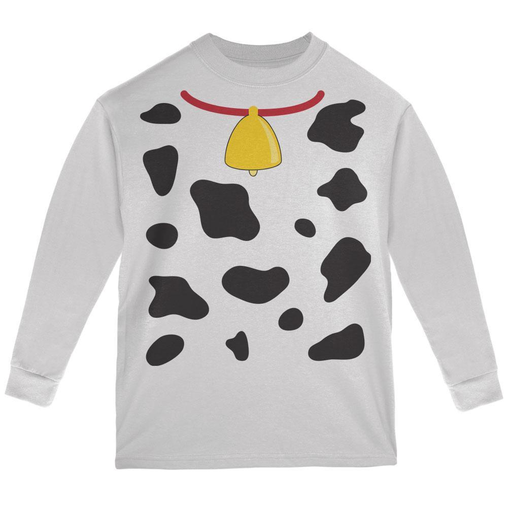 Halloween Cow Costume White Youth Long Sleeve T-Shirt