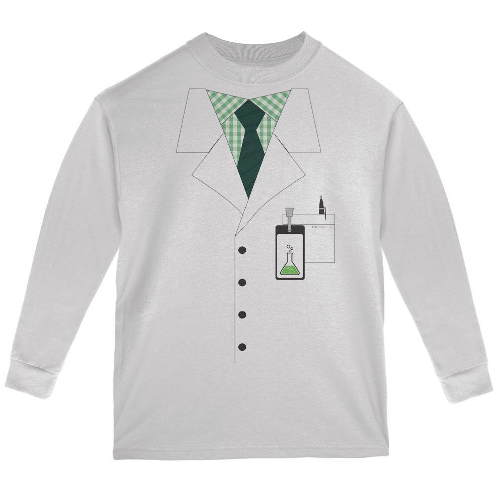 Halloween Scientist Costume White Youth Long Sleeve T-Shirt