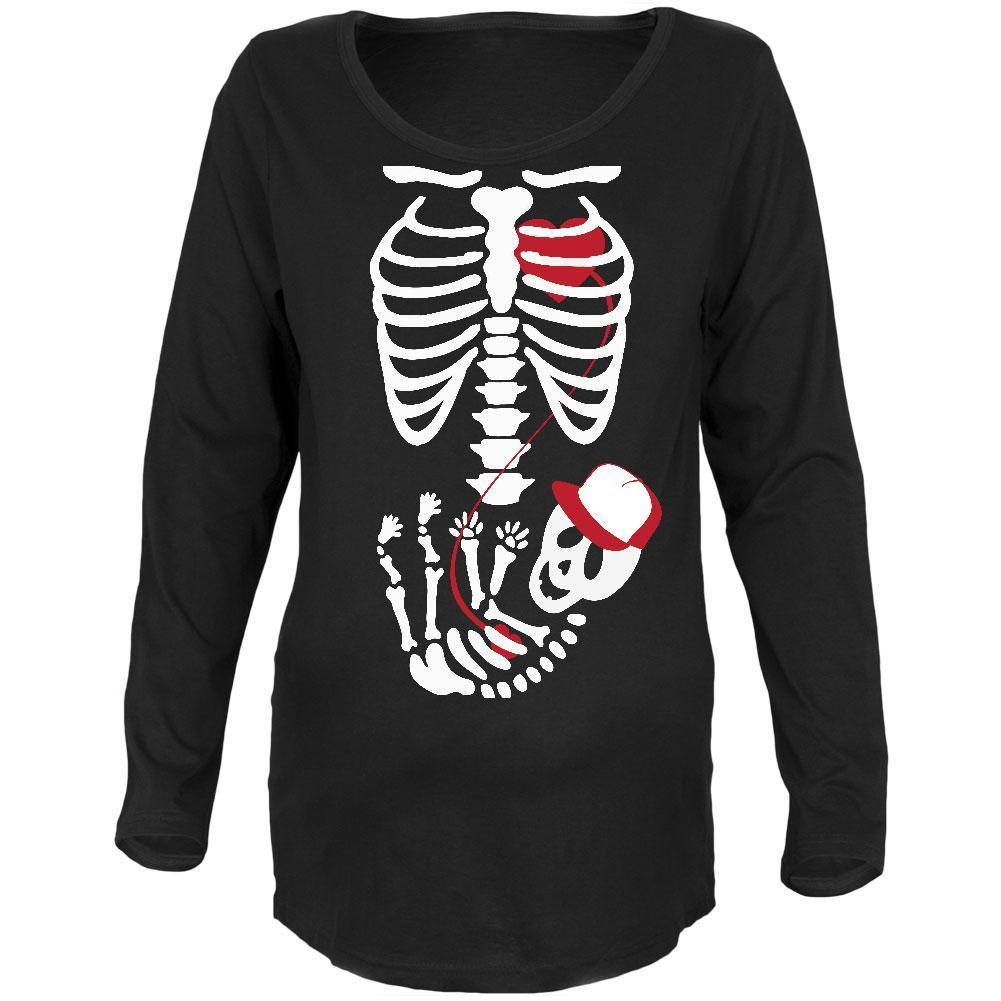 Halloween Baby Boy Skeleton Black Maternity Soft Long Sleeve T-Shirt