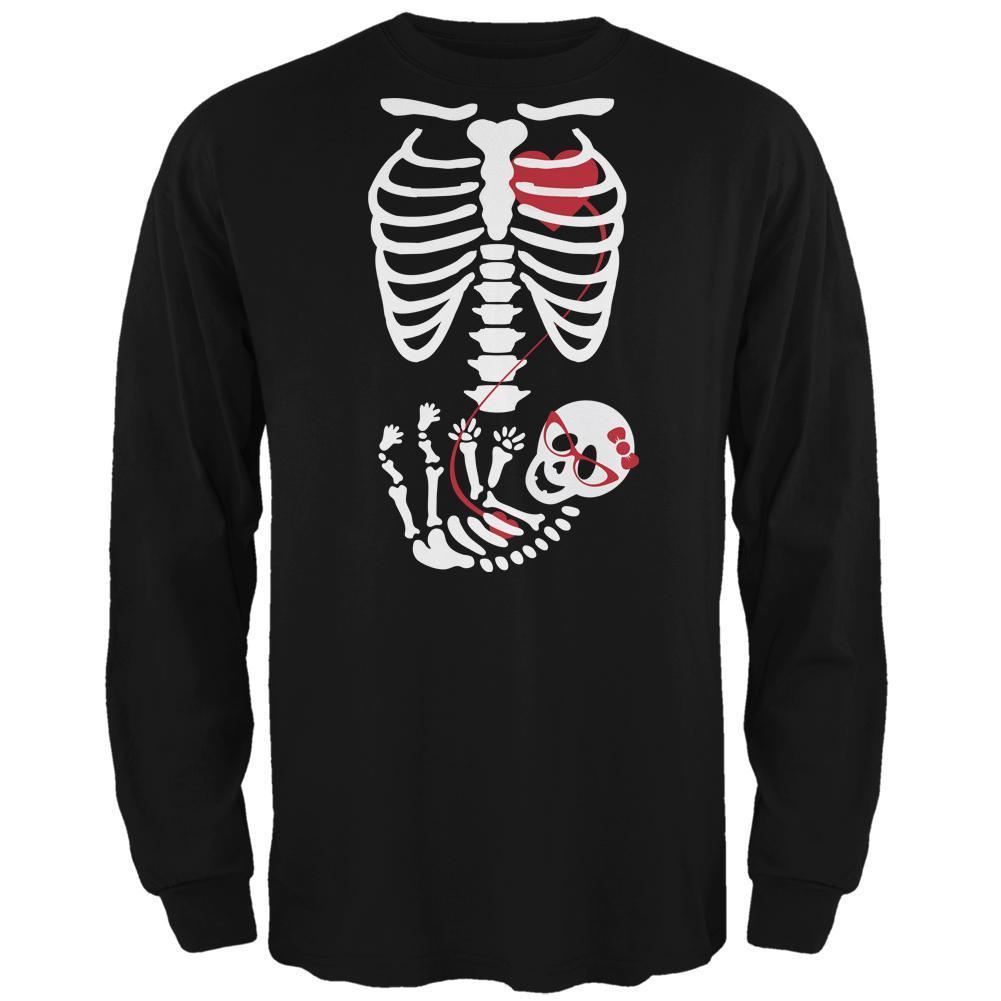 Halloween Baby Geek Girl Glasses Skeleton Black Adult Long Sleeve T-Shirt