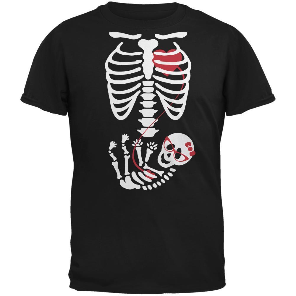 Halloween Baby Geek Girl Glasses Skeleton Black Adult T-Shirt
