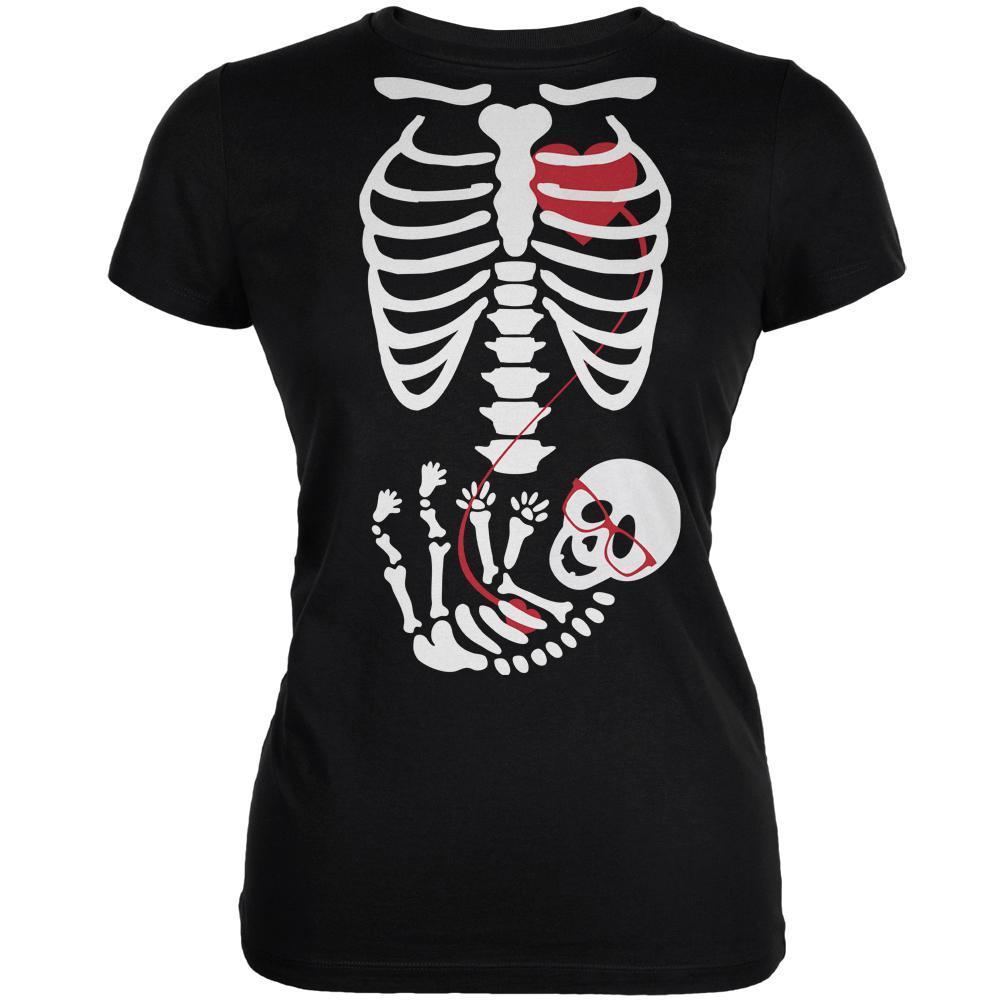Halloween Baby Geek Glasses Skeleton Black Juniors Soft T-Shirt