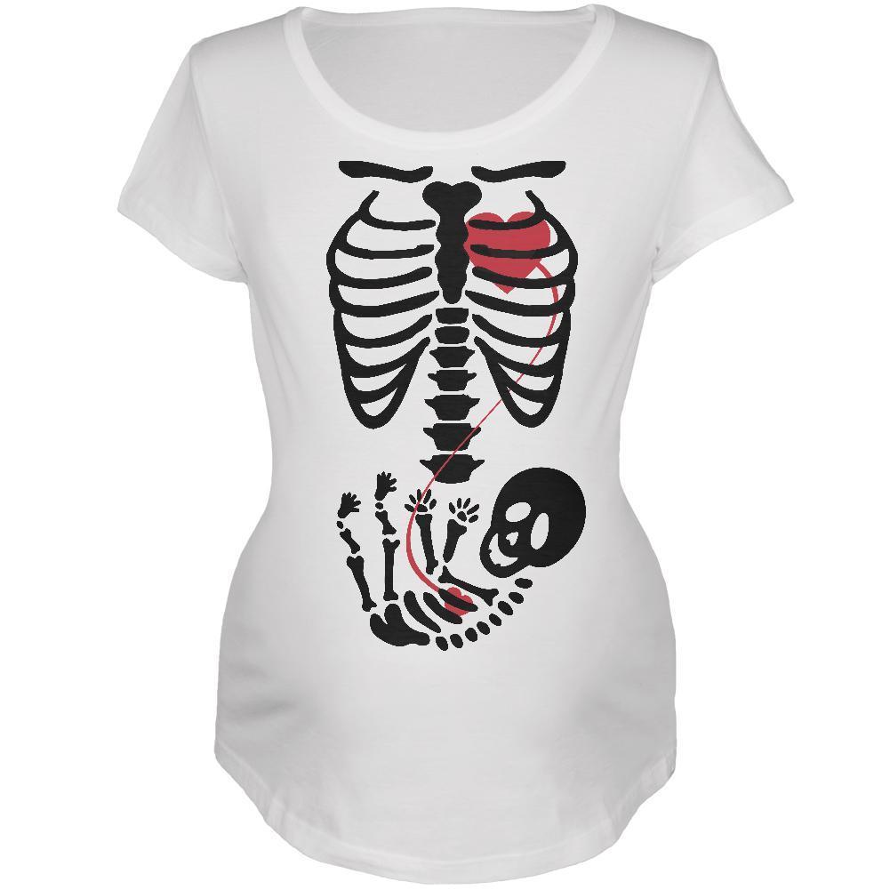 Halloween Baby Skeleton White Maternity Soft T-Shirt
