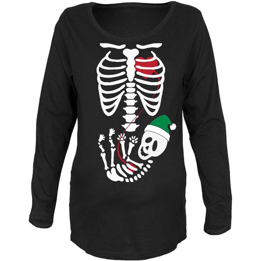Halloween Elf Baby Skeleton Black Maternity Soft Long Sleeve T-Shirt