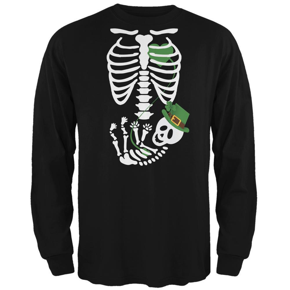 Halloween Irish Baby Skeleton Black Adult Long Sleeve T-Shirt