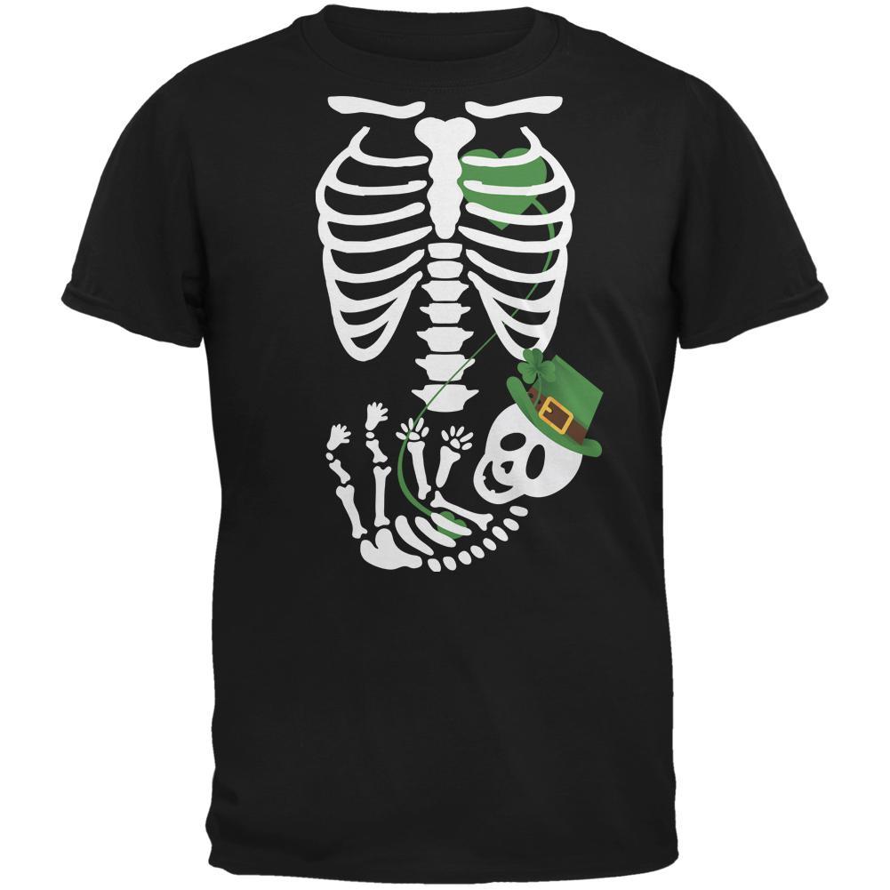 Halloween Irish Baby Skeleton Black Adult T-Shirt