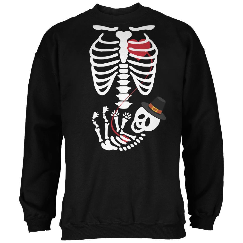 Halloween Pilgrim Baby Skeleton Black Adult Sweatshirt