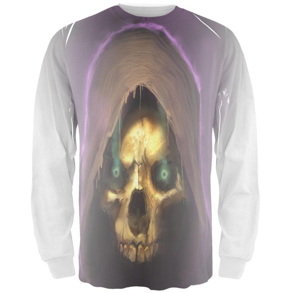 Halloween Grim Reaper All Over Adult Long Sleeve T-Shirt