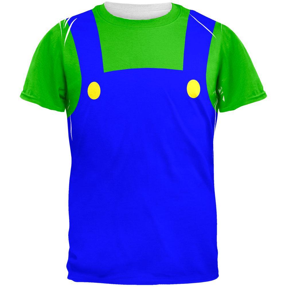 Halloween Italian Green Plumber Costume All Over Adult T-Shirt