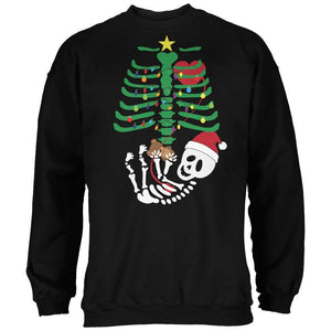 Christmas Tree Baby Skeleton Bear Black Adult Sweatshirt