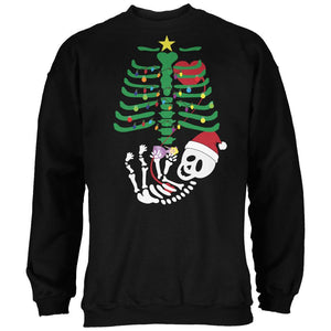 Christmas Tree Baby Skeleton Doll Black Adult Sweatshirt