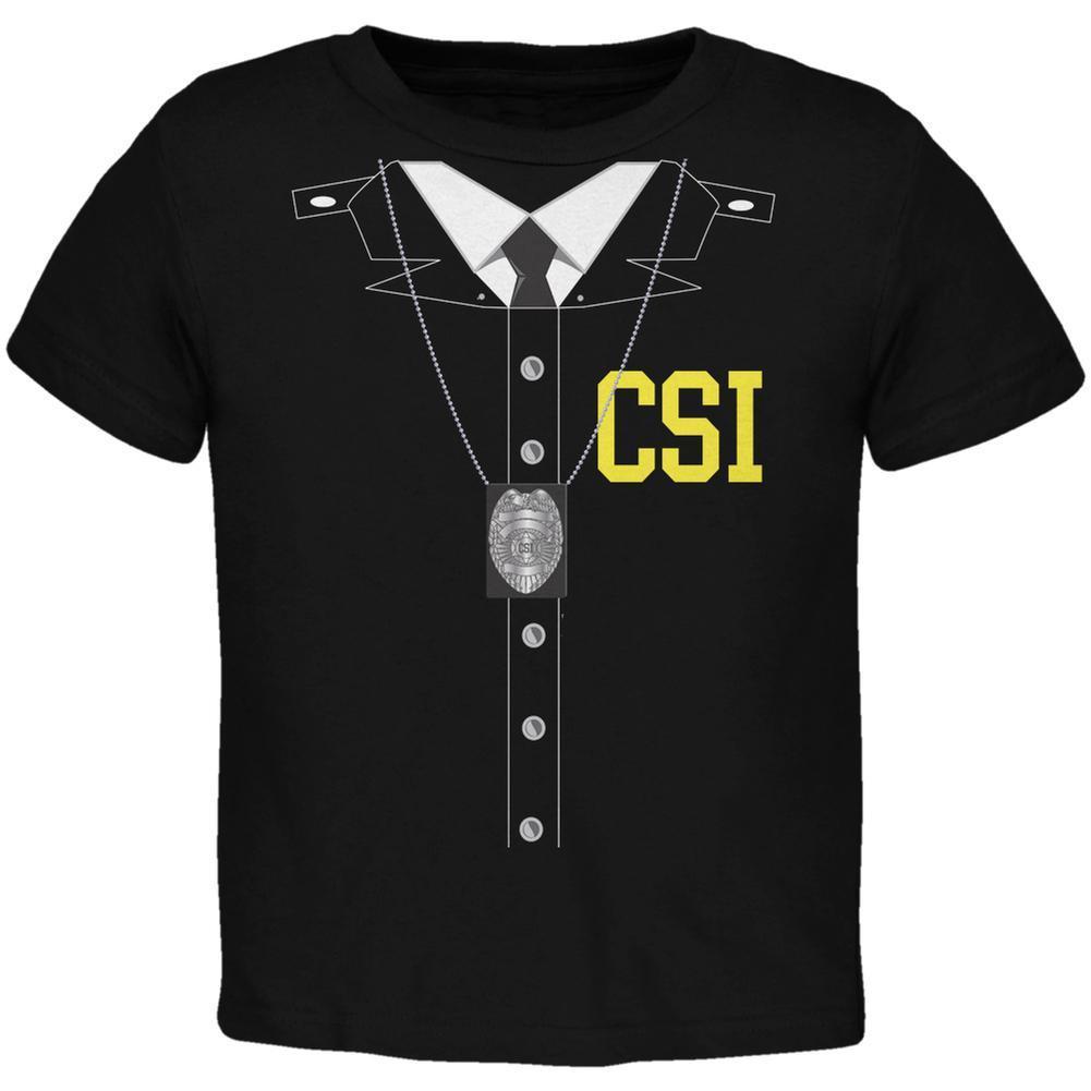Halloween Crime Scene Investigator Costume Black Toddler T-Shirt