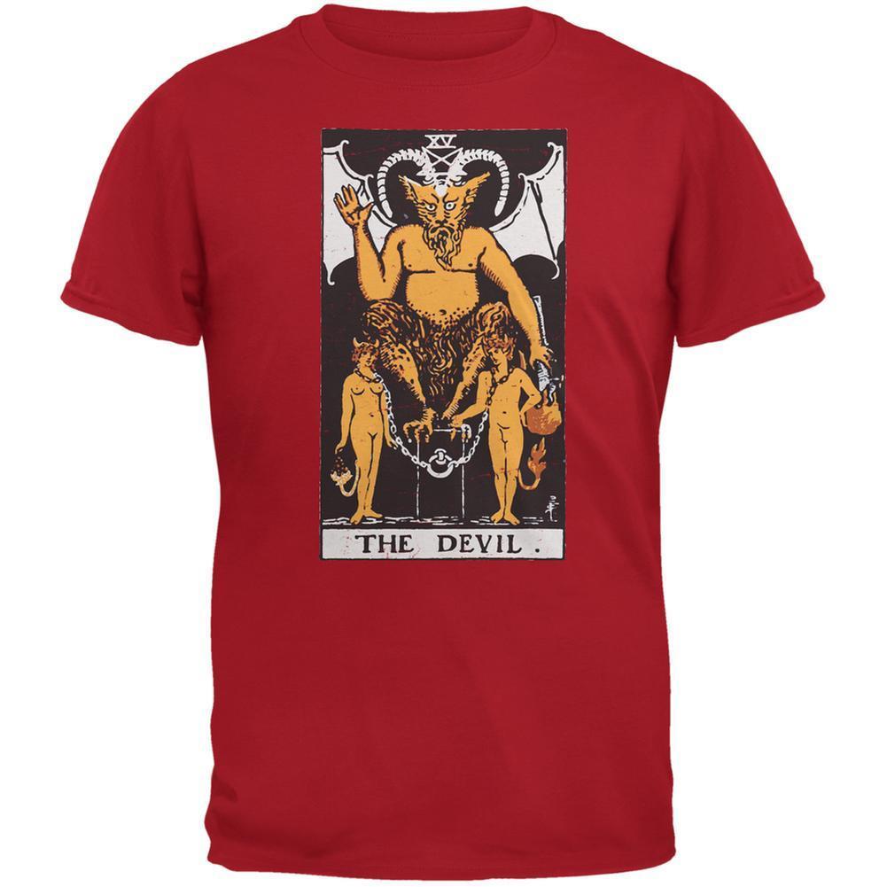 Halloween Devil Tarot Card Red Adult T-Shirt