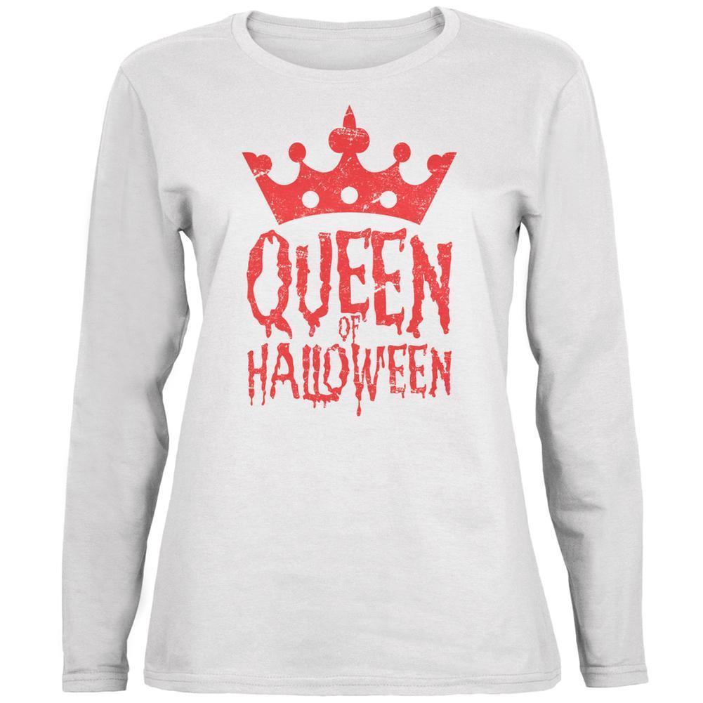 Halloween Queen Of Halloween White Womens Long Sleeve T-Shirt