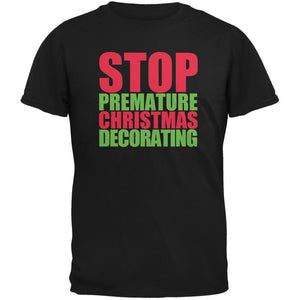 Christmas Stop Premature Decorating Black Youth T-Shirt