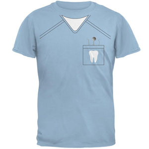 Halloween Dentist Scrubs Costume Light Blue Adult T-Shirt