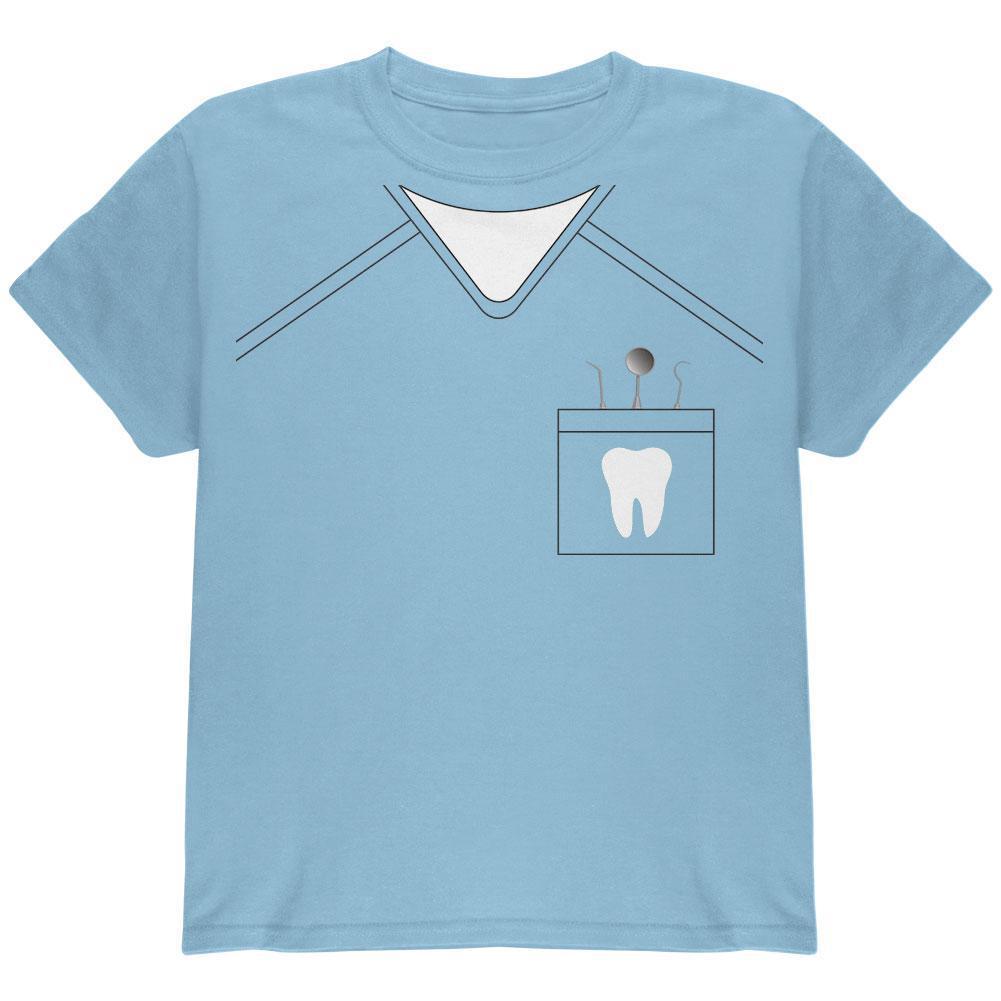 Halloween Dentist Scrubs Costume Light Blue Youth T-Shirt