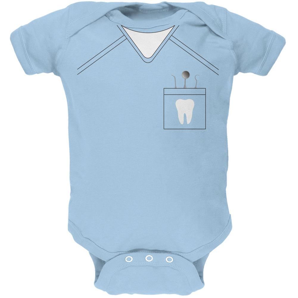 Halloween Dentist Scrubs Costume Light Blue Soft Baby One Piece