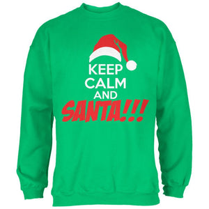 Christmas Keep Calm and SANTA Irish Green Adult Sweatshirt