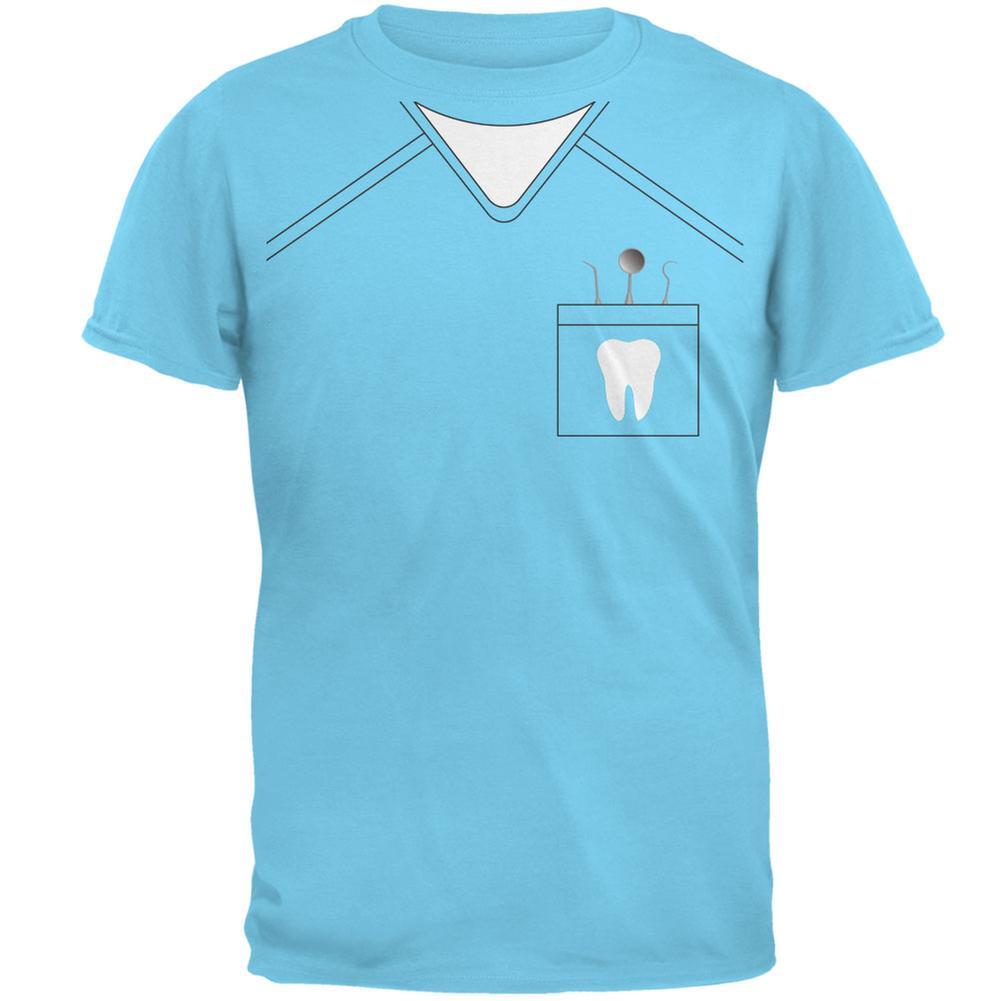 Halloween Dentist Scrubs Costume Sky Adult T-Shirt