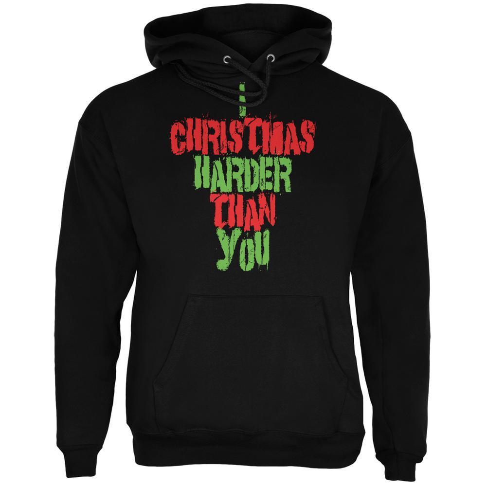 Christmas Harder Than You Black Adult Hoodie