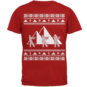 Mummy Pyramid Ugly Christmas Sweater Red Adult T-Shirt
