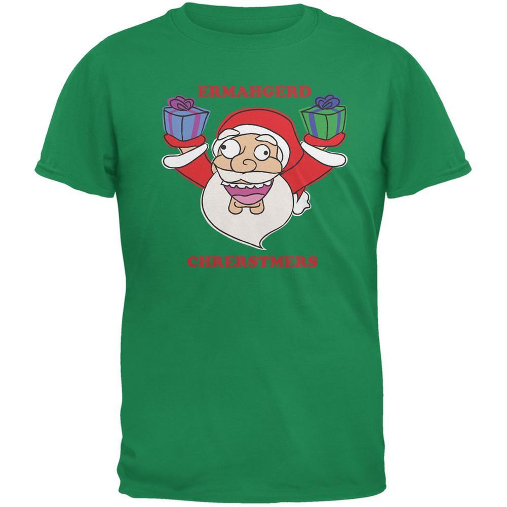 Christmas Santa ERMAGERD Irish Adult T-Shirt