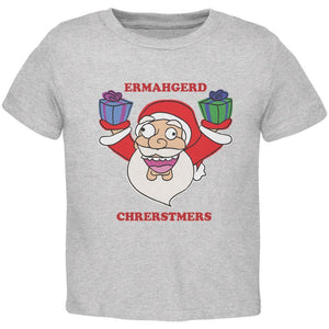 Christmas Santa ERMAGERD Heather Toddler T-Shirt
