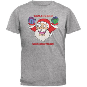 Christmas Santa ERMAGERD Heather Grey Youth T-Shirt