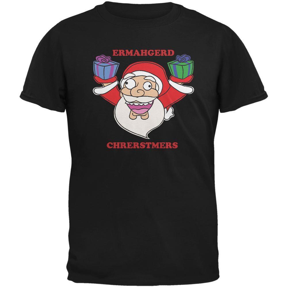 Christmas Santa ERMAGERD Black Youth T-Shirt