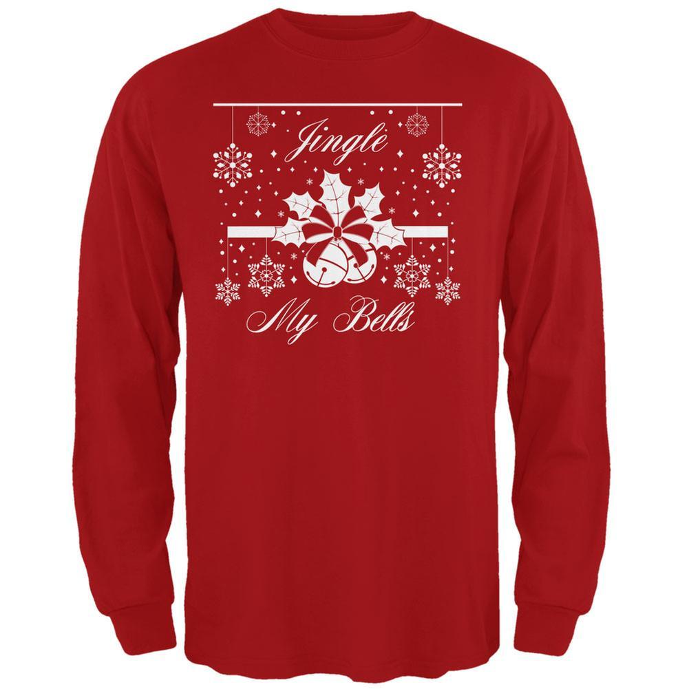 Christmas Jingle My Bells Red Adult Long Sleeve T-Shirt